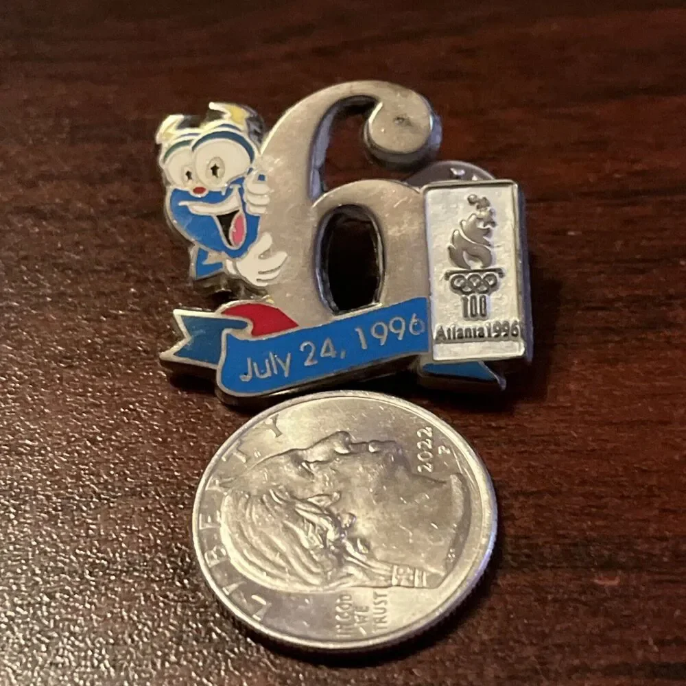 Vintage 1996 Atlanta Summer Olympics Izzy Day‎ 6 July 24th Lapel Pin